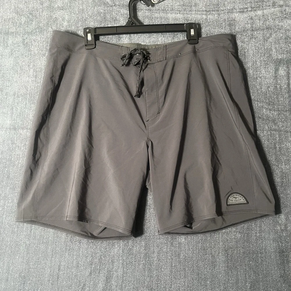Patagonia FCD Surfboards 25 Years Board Shorts Mens 38 Gray Stretch Swim Trunks
